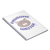 Pawsome Writer Fun Kitty Cartoon Notizblock (Rechte Seite)