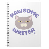 Pawsome Writer Fun Kitty Cartoon Notizblock (Vorderseite)