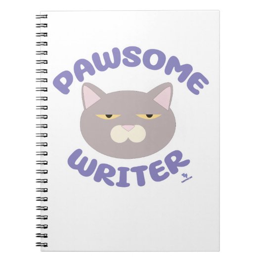 Pawsome Writer Fun Kitty Cartoon Notizblock (Vorderseite)
