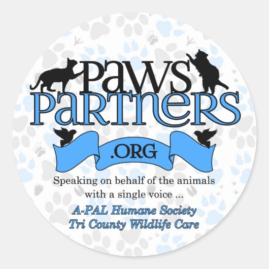 PawsPartners.org Logo-Geber Runder Aufkleber (Vorderseite)