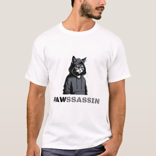 Pawssassin – Funny Cat Ninja T-Shirt for Pet Lover (Vorderseite)