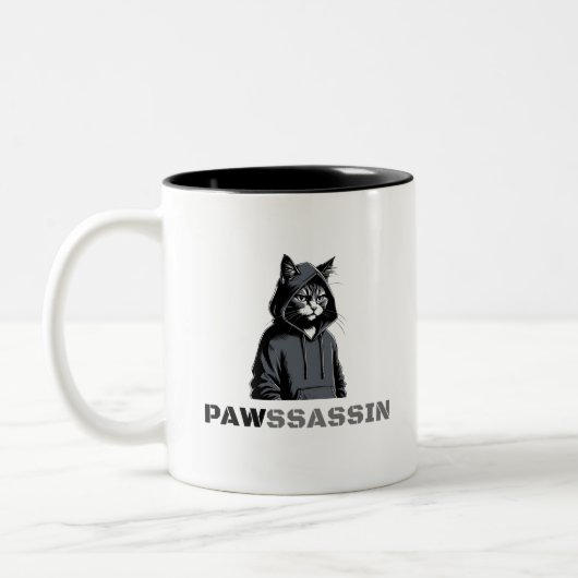 PAWSSASSIN - Hood Cat Coffee Mug Zweifarbige Tasse (Links)