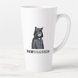 PAWSSASSIN Latte Mug – Hood Cat Energy Milchtasse