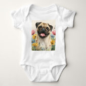Pawtected by Pug Baby Strampler (Vorderseite)