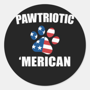 Pawtriotic Merican Dog Paw USA Flag Runder Aufkleber