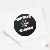 Pawtriotic Merican Dog Paw USA Flag Runder Aufkleber (Umschlag)