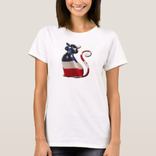 Pawtriotic Shirtentwurf katzenartiger Frauen T-Shirt