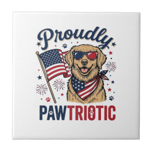 Pawtriotischer Hund Patriotisches Vintage-Shirt-De Fliese