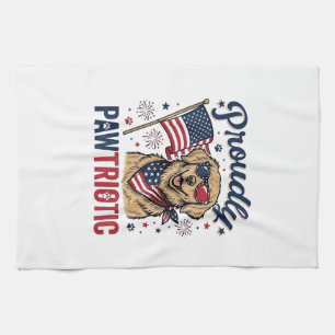 Pawtriotischer Hund Patriotisches Vintage-Shirt-De Geschirrtuch