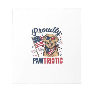 Pawtriotischer Hund Patriotisches Vintage-Shirt-De Notizblock