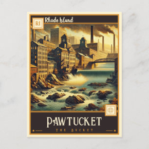 Pawtucket, Insel Rhode   VINTAG Postkarte