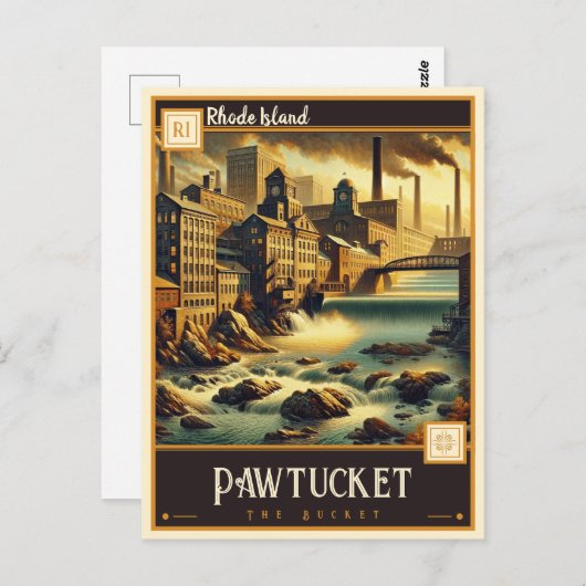 Pawtucket, Insel Rhode | VINTAG Postkarte (Vorne/Hinten)