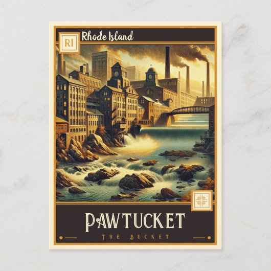 Pawtucket, Insel Rhode | VINTAG Postkarte (Vorderseite)