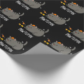 Pawtumn niedlich Autumn Kitty Cat Pun Dark BG Geschenkpapier (Ecke)