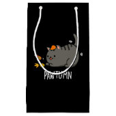 Pawtumn niedlich Autumn Kitty Cat Pun Dark BG Kleine Geschenktüte (Vorderseite)