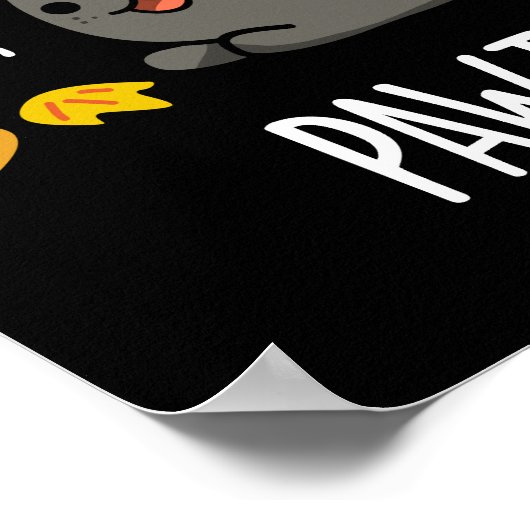 Pawtumn niedlich Autumn Kitty Cat Pun Dark BG Poster (Ecke)