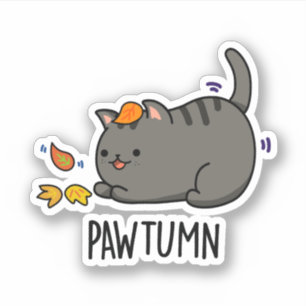 Pawtumn niedlich Herbst Kitty Cat Pub Aufkleber
