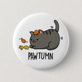 Pawtumn niedlich Herbst Kitty Cat Pub Button (Vorderseite)