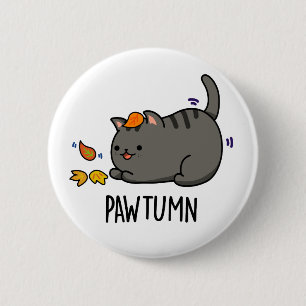 Pawtumn niedlich Herbst Kitty Cat Pub Button