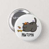 Pawtumn niedlich Herbst Kitty Cat Pub Button (Vorne & Hinten)