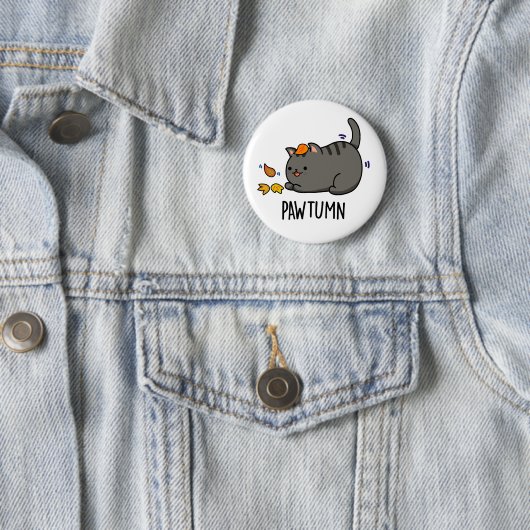 Pawtumn niedlich Herbst Kitty Cat Pub Button (Beispiel)
