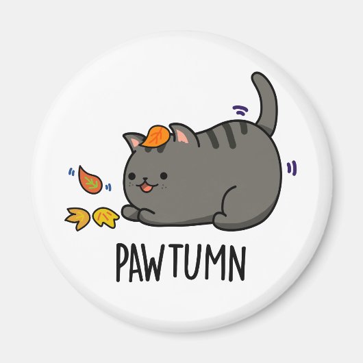 Pawtumn niedlich Herbst Kitty Cat Pub Magnet (Vorne)