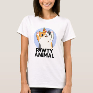 Pawty Animal Funny Party Cat Puff T-Shirt