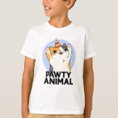 Pawty Animal Funny Party Cat Puff T-Shirt (Vorderseite)
