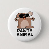 Pawty Animal Funny Party Dog Puff Button (Vorderseite)