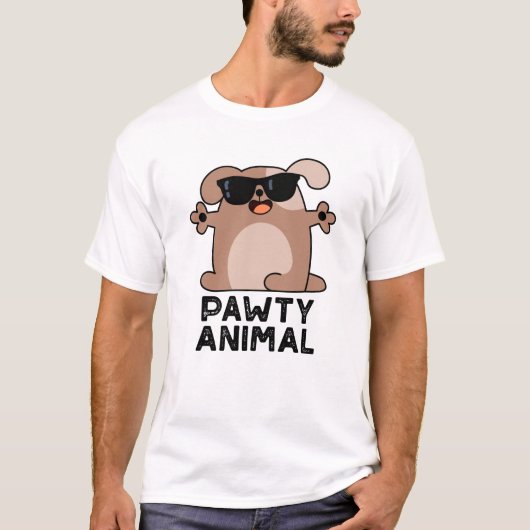 Pawty Animal Funny Party Dog Puff T-Shirt (Vorderseite)