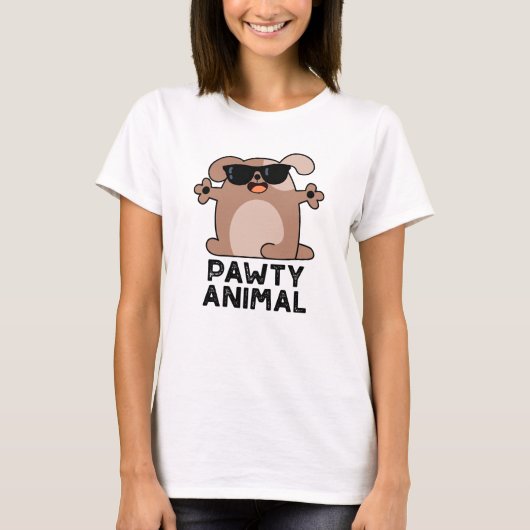 Pawty Animal Funny Party Dog Puff T-Shirt (Vorderseite)