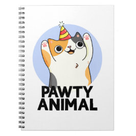 Pawty Animal Funny Party Hat Cat Puff Notizblock