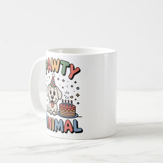 Pawty Animal | Pet Celebration Humor Kaffeetasse (Vorderseite Links)