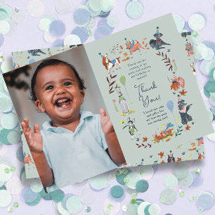 Pawty Blue Dog Welpe Birthday Party lasse Dankeskarte