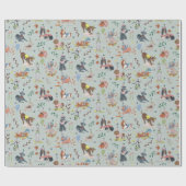 Pawty Blue Dog Welpe Birthday Party lasse Geschenkpapier (Flach)