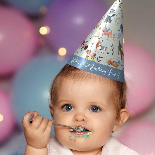 Pawty Blue Dog Welpe Birthday Party lasse Partyhütchen