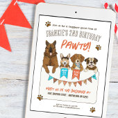 Pawty Dog Themed Birthday Party Einladung