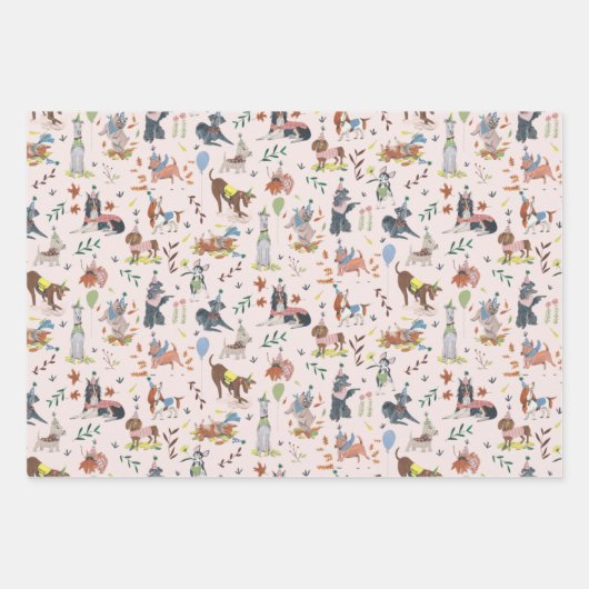 Pawty Dog Welppy Birthday Party lasse Geschenkpapier Set (Vorderseite 2)