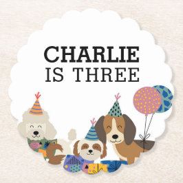 Pawty Dog Welppy Birthday Party lasse Untersetzer