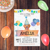 Pawty Golden Retriever Doppy Welpe Geburtstag Einladung