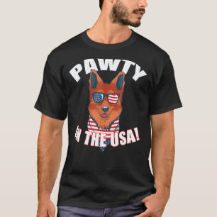 Pawty im US-Party Deutscher Schäferhund Hund Sungl T-Shirt