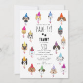 Pawty Niedliche Geburtstag Party Hunde Einladung (Vorderseite)