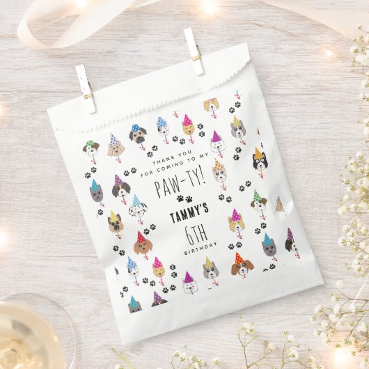 Pawty Niedliche Geburtstag Party Hunde Geschenktütchen (Ausgeschnitten)