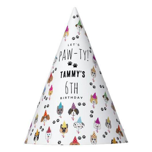 Pawty Niedliche Geburtstag Party Hunde Partyhütchen (Vorderseite)