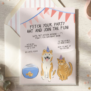 Pawty Time Kindergeburtstagseinladung   Haustiere Einladung