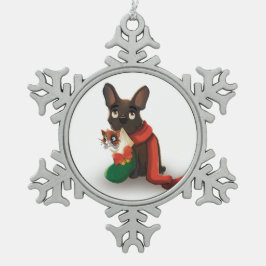 Pax mit Huey in Weihnachts-Strumpf Snowflake Schneeflocken Zinn-Ornament