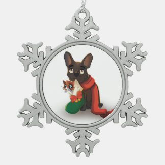 Pax mit Huey in Weihnachts-Strumpf Snowflake Schneeflocken Zinn-Ornament