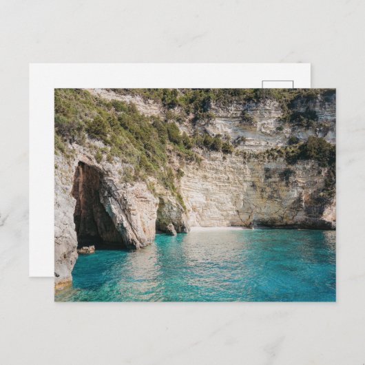 Paxos Caves Greece Coastal Postcard (no text) Postkarte (Vorne/Hinten)