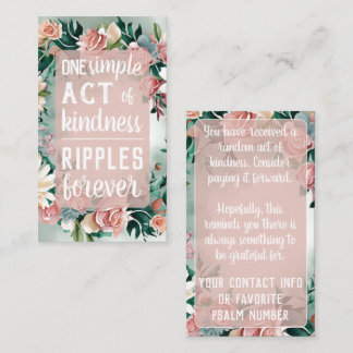 Pay it Forward Random Act Kindness Pastel Floral Visitenkarte