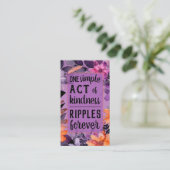 Pay it Forward Random Act Kindness Purple Orange Visitenkarte (Stehend Vorderseite)